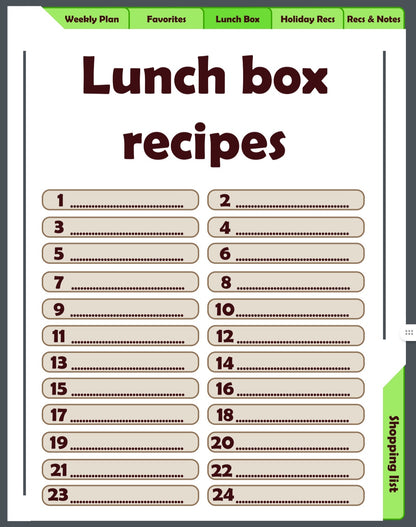 Weekly meal planner