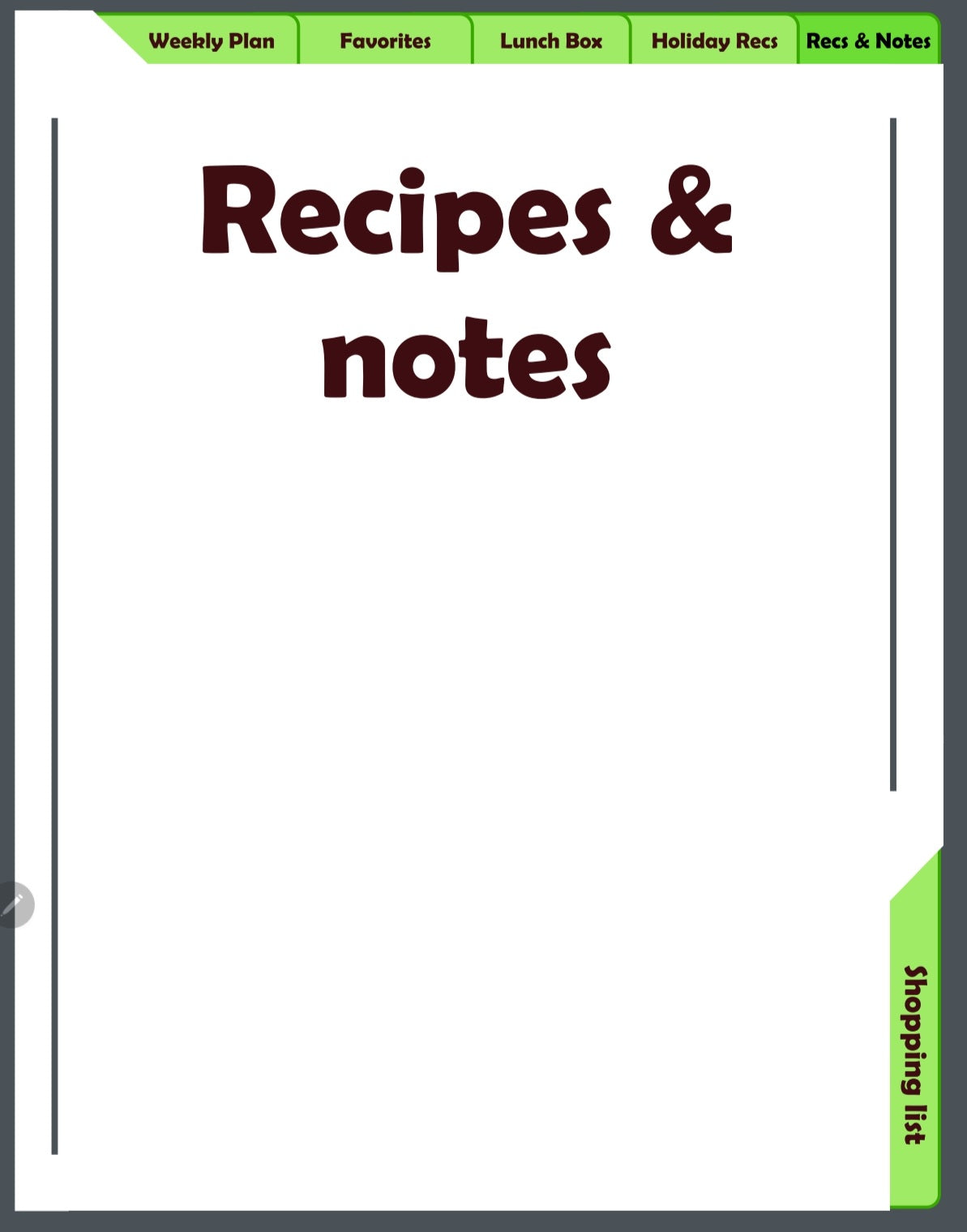 Weekly meal planner