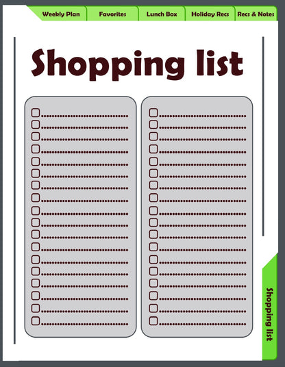 Weekly meal planner