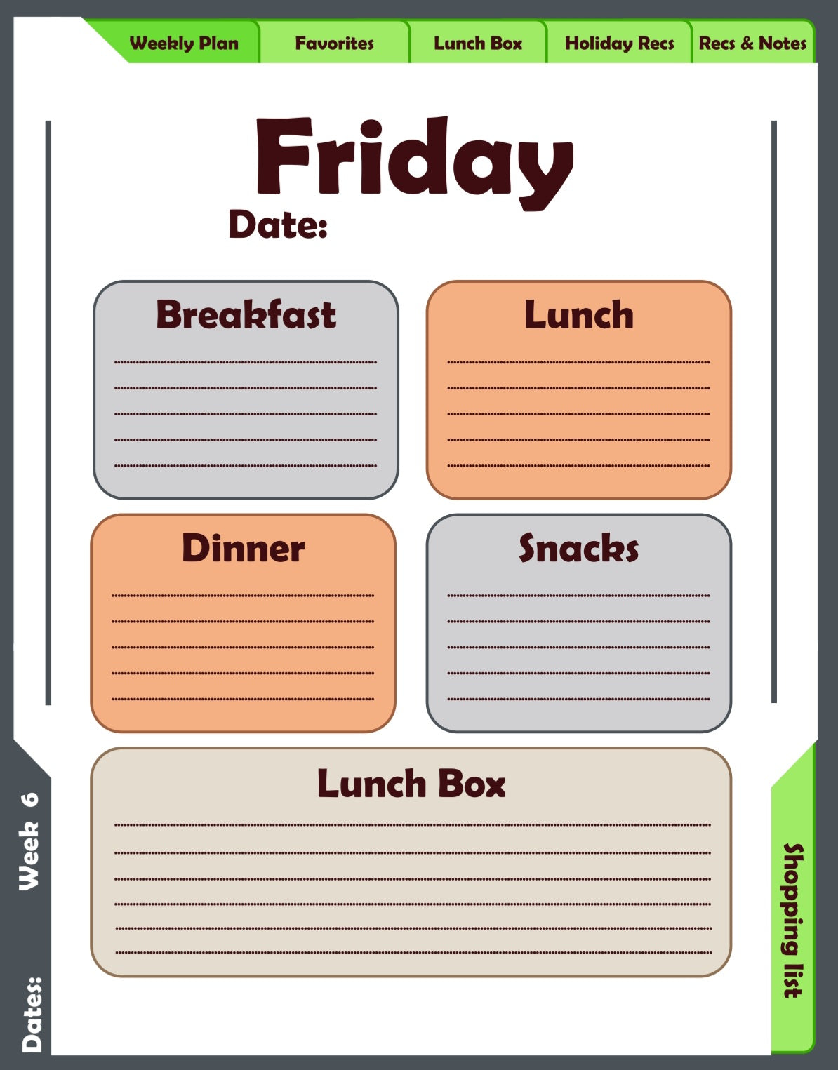 Weekly meal planner