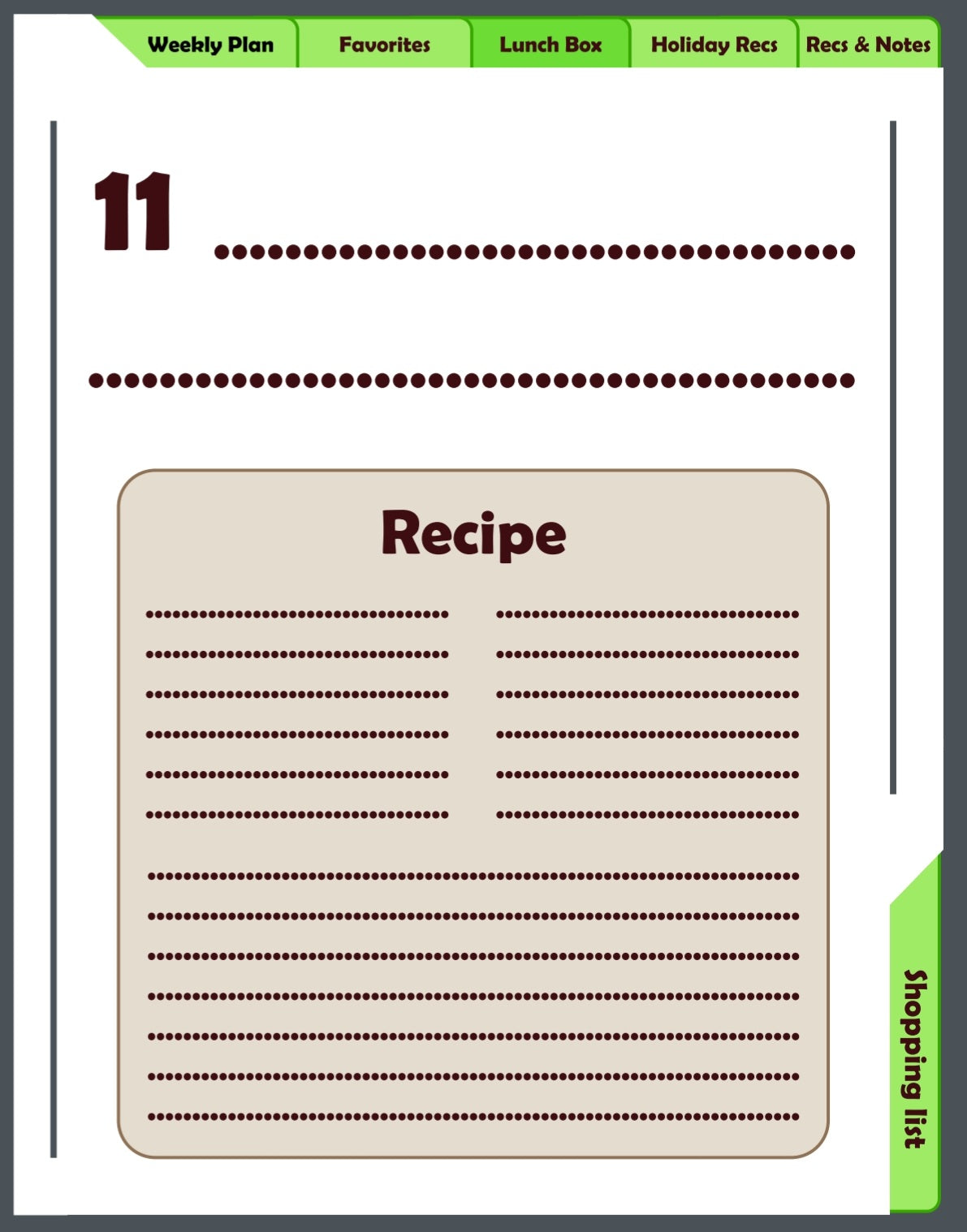 Weekly meal planner