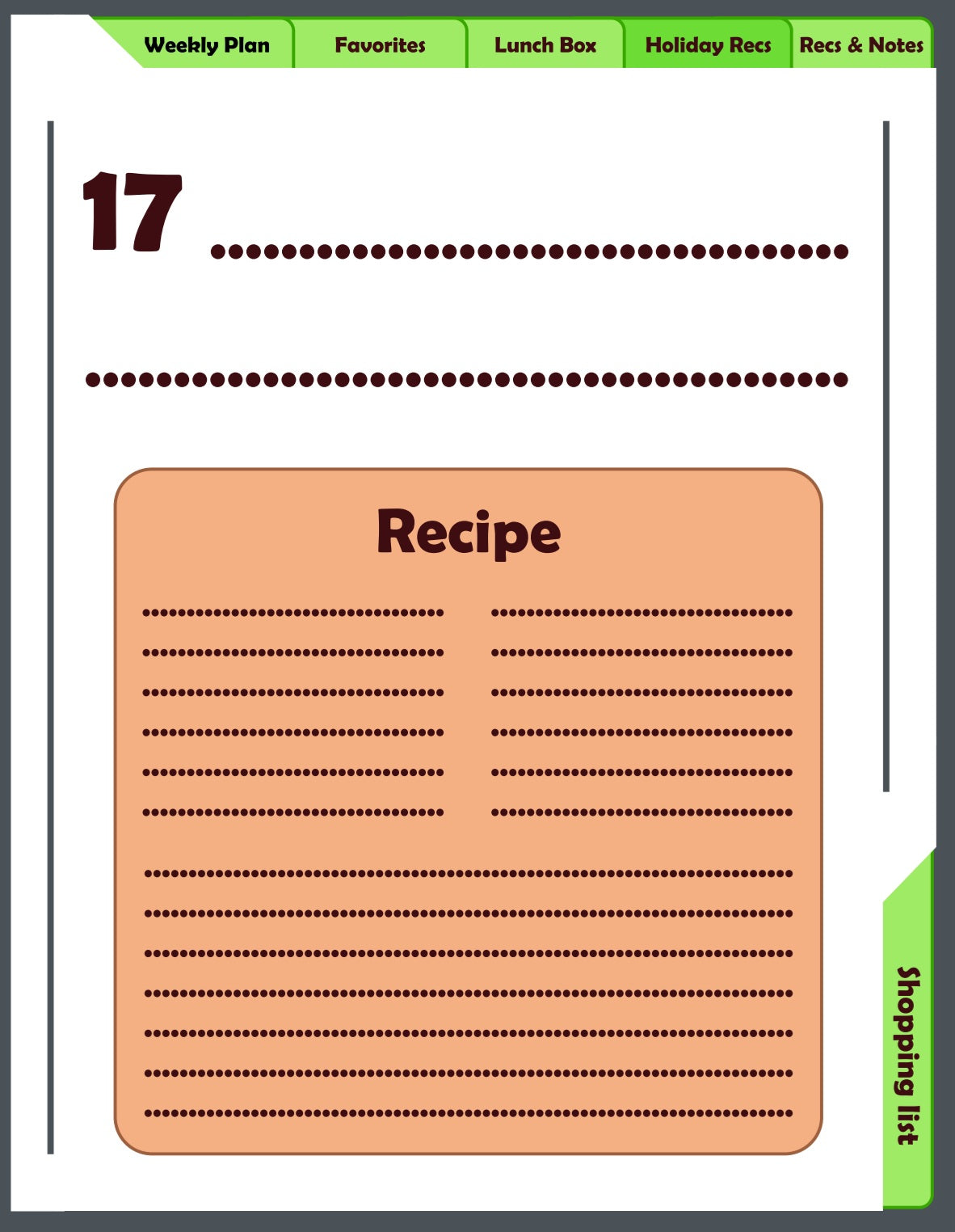 Weekly meal planner